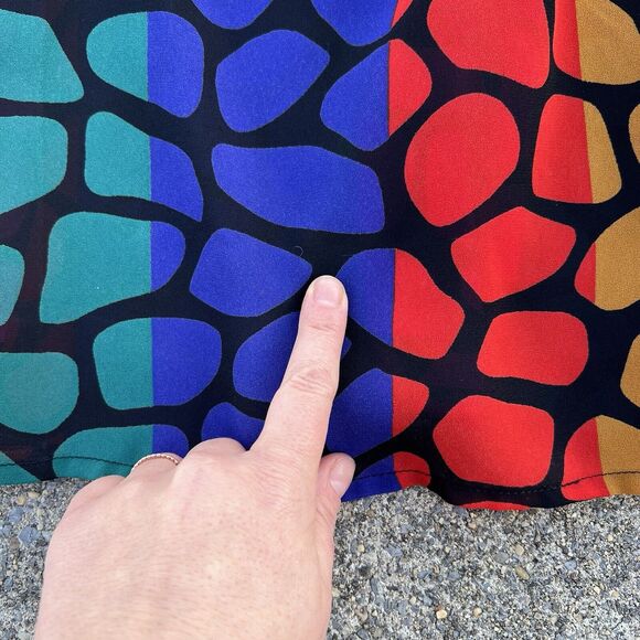 Vintage Geometric Print Semi-Sheer Maximalist Blouse - Picture 5 of 10